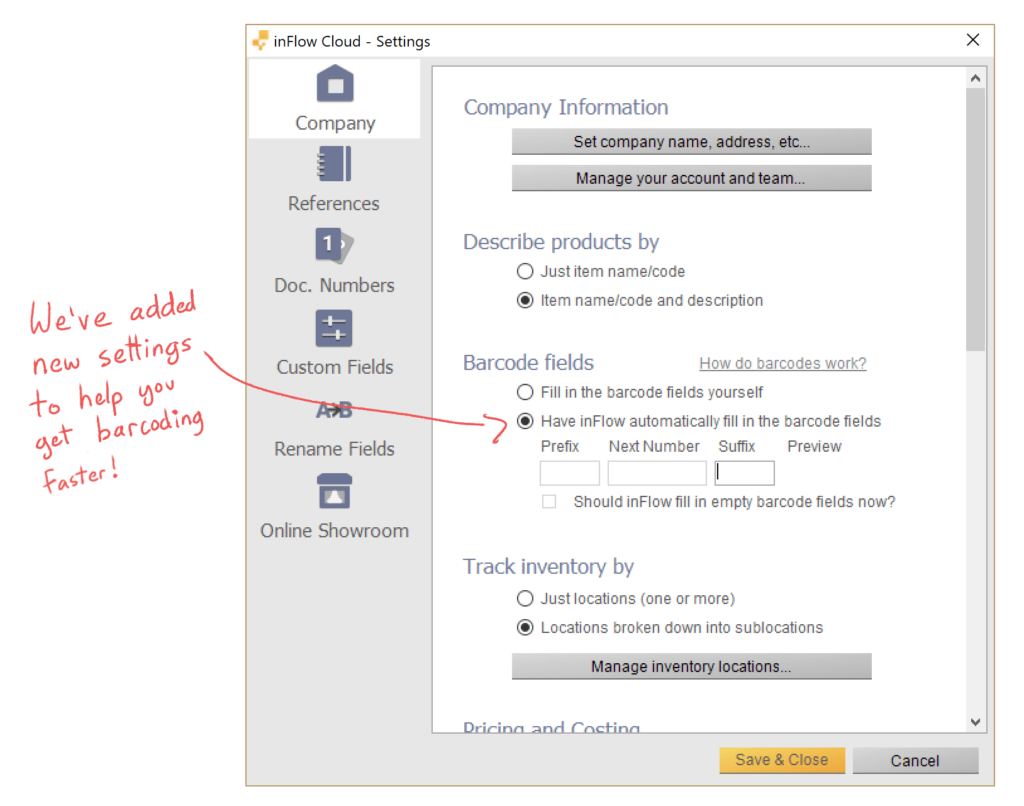We've added new settings to help you get barcoded faster