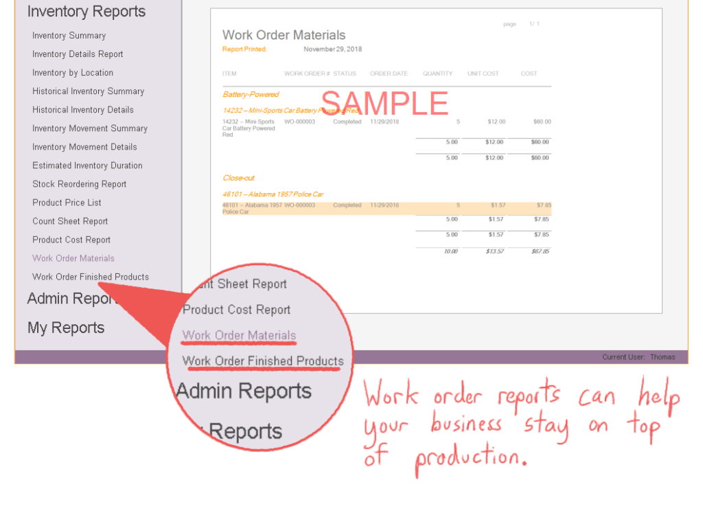 inFlow Inventory has two new work order reports for materials and finished goods to help you stay on top of production.