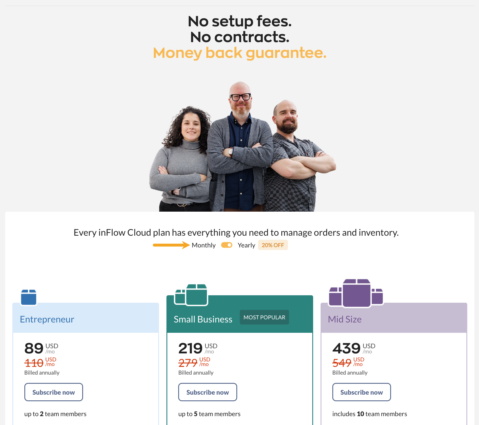 inFlow pricing options.